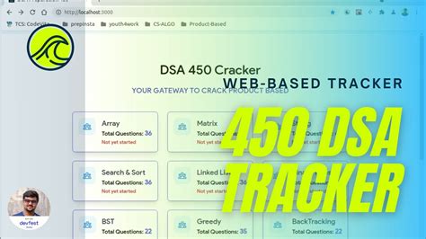 dsa tracker website project with source code